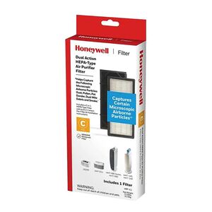Honeywell Dual Action HEPA-Type Air Purifier Filter White and Black HRF-C1 Honeywell Dual Action HEPA-Type Air Purifier Filter White and Black HRF-C1